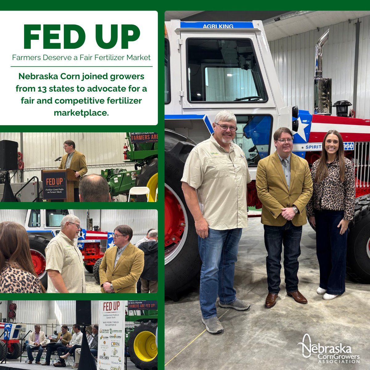 NeCGA's tweet photo. Nebraska Corn joined 170+ farmers from 13 states at the  Fed Up hearing in Iowa to advocate for a fair and competitive fertilizer marketplace. Farmers deserve transparency, accountability and fair prices. 

Learn more: https://t.co/RlN5Gnbucb https://t.co/9g4LDgdP6w