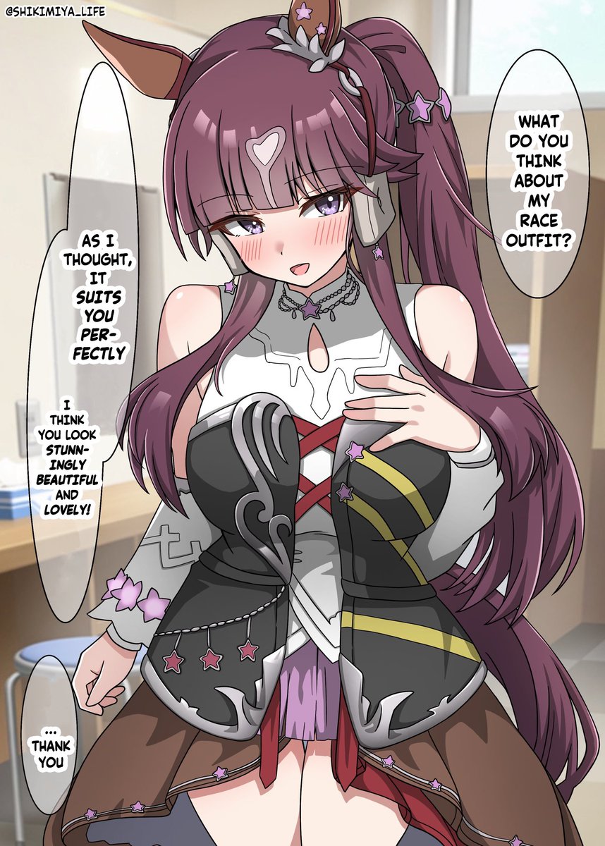 umamuchan's tweet photo. Art by shikimiya_life
TL &amp; TS by me

(1/2)

#LuckyLilac
#Umamusume 
#UmaTranslations https://t.co/fxTX4ULdaX