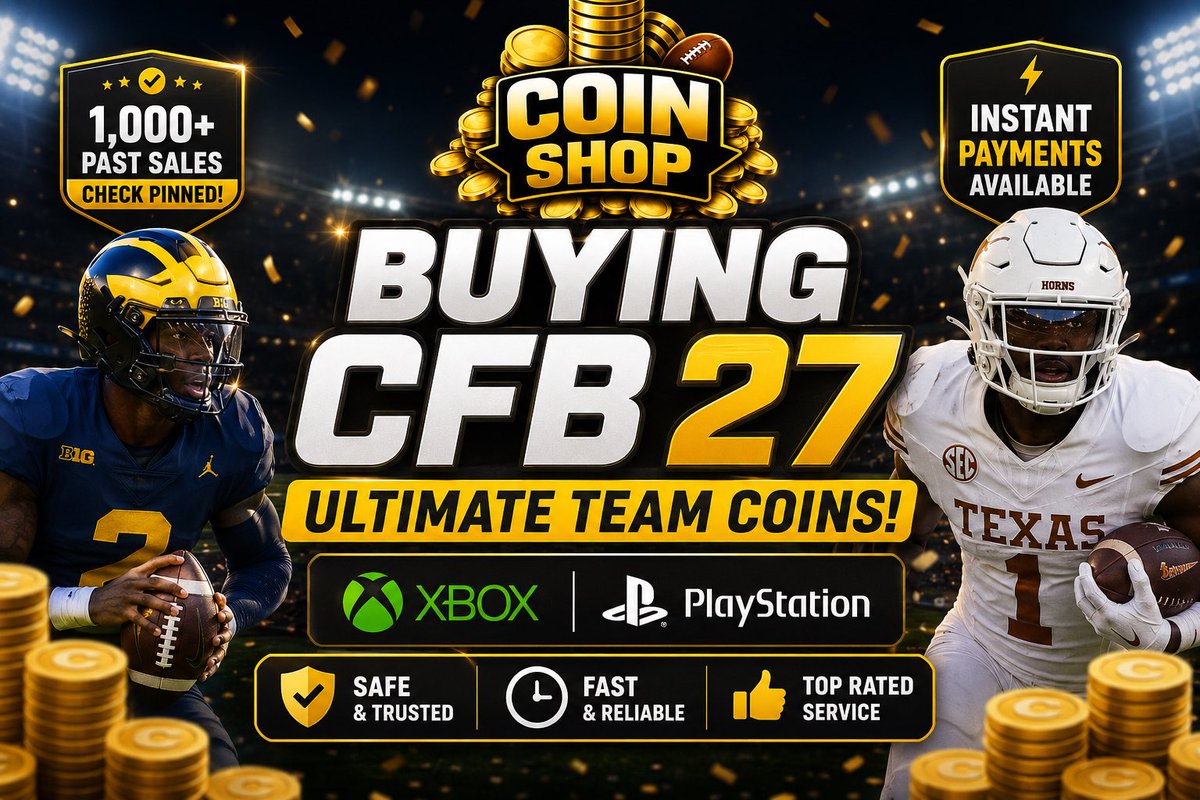 UT_CoinShop's tweet photo. Buying CFB College Football 27 Ultimate Team Coins!

🏈 Xbox and Playstation
💰 Instant Payments Available  

1,000+ Past Sales (Check Pinned)  

DM me to sell ASAP https://t.co/tE6PWtuNQH