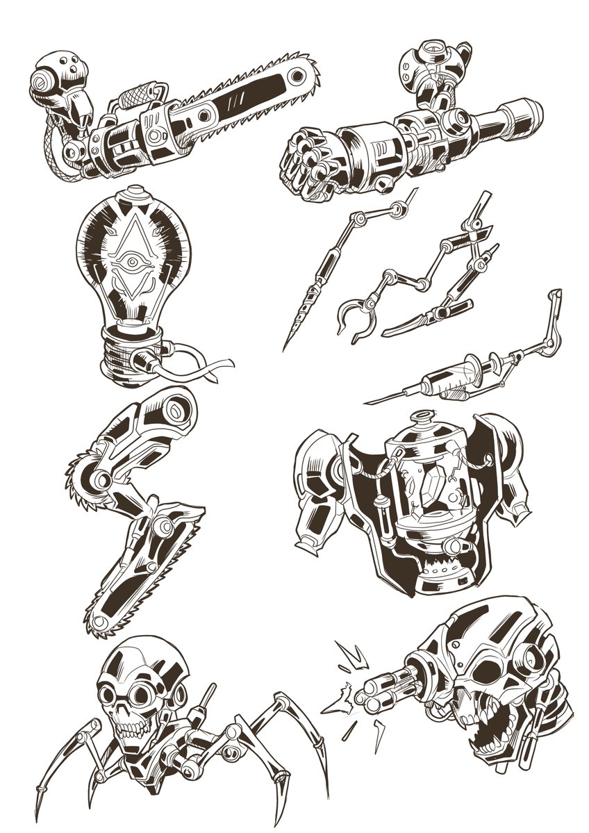 AzraeleDelmorte's tweet photo. Look at all these cool robot parts! The latest comission for Acid &amp; Steel by the fantastically talented @annel https://t.co/bvR0jGEEuT