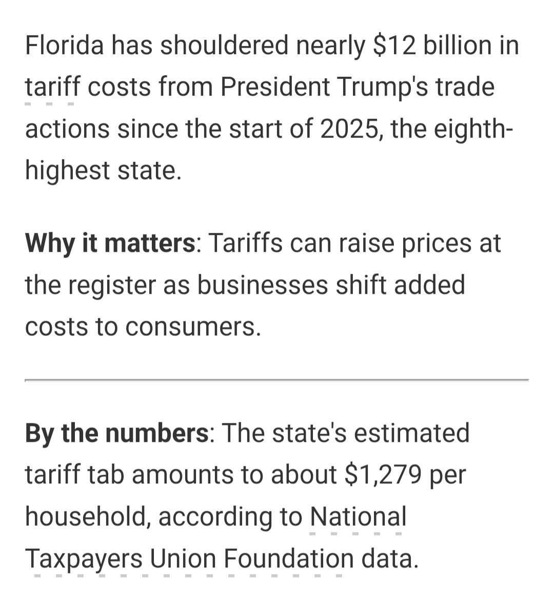 Fievel131's tweet photo. @ByronDonalds Donalds never criticized Trump's illegal tariffs which are crushing Florida's working class. https://t.co/1JNwrcyqtf
