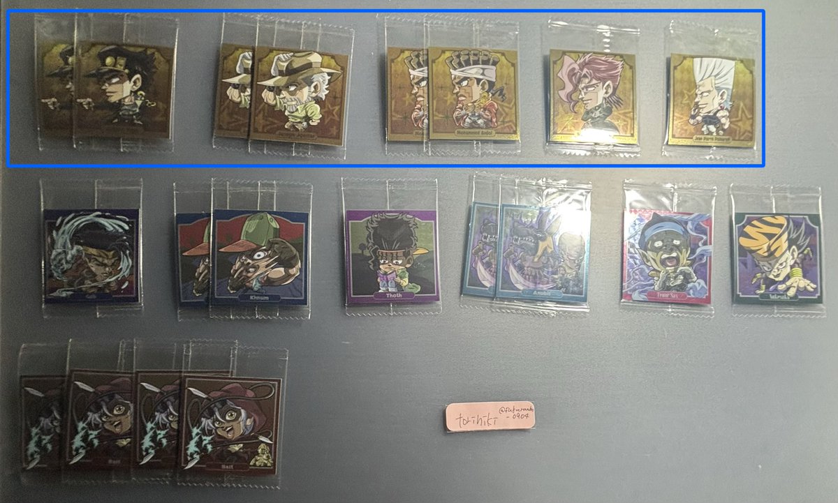 sakuranbo__0904's tweet photo. ジョジョの奇妙な冒険　交換　譲渡　ジョジョ　にふぉるめーしょん　ウエハース

【求】　画像リプor🟥🟦以外6０円+送料

【譲】　1〜

◎🟥＞🟦は厳しく見ております。
レートなど合わない場合♡のみのお返事となります。ご了承ください。

お気軽にお声掛けください。 https://t.co/BvCenbglwr