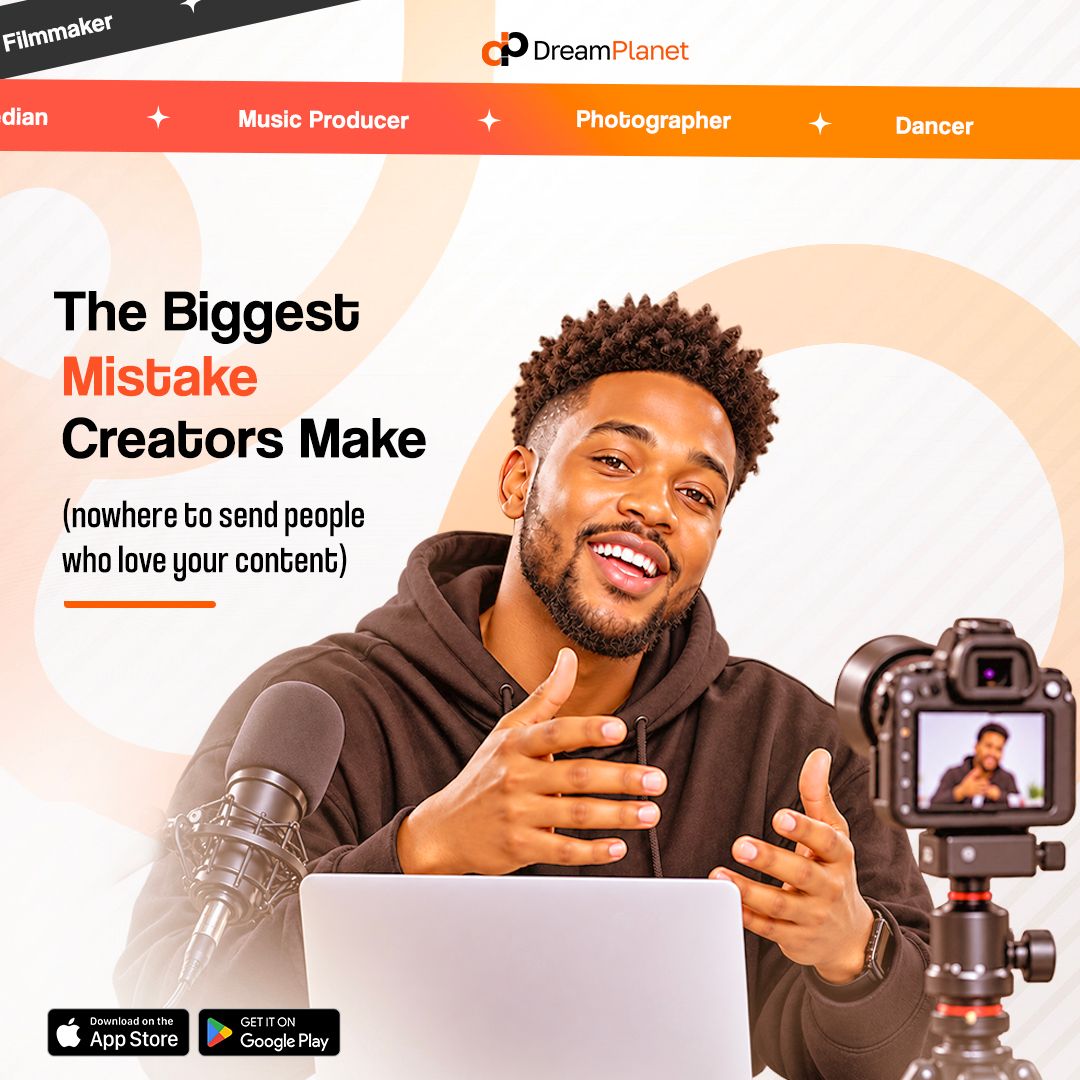 Dreamplanet_App's tweet photo. The biggest mistake creators make? No clear place to send people who love your content.

With Dream Planet, you can build your community, showcase your work, sell products and services, and grow your brand, all in one app.

📲 Download on App Store or Google Play https://t.co/lqj2MjiCd6