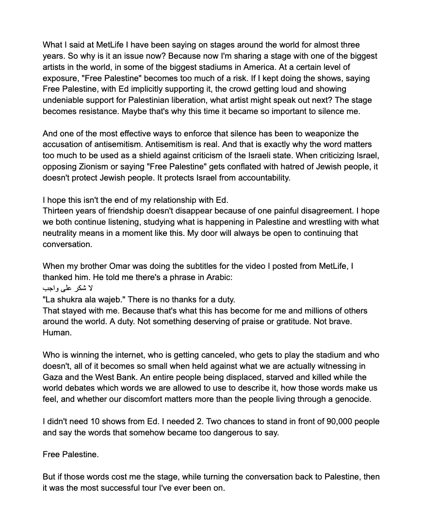 prem_thakker's tweet photo. Macklemore says Robert Kraft — who owns Gillette Stadium, where Macklemore &amp; Ed Sheeran were to perform later this month — called Sheeran.

Kraft rallied other owners together behind an ultimatum for Sheeran: if Macklemore stays on the tour, you won't be allowed in our venues. https://t.co/0JyBQGzpPT