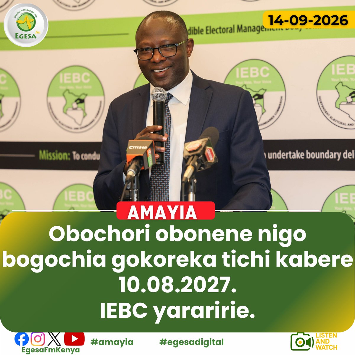 EgesaFMKenya's tweet photo. Kenya to Hold 2027 General Election on Tuesday, August 10, IEBC Confirms. ^G.O
#egesadigital https://t.co/kifAa0Se1S