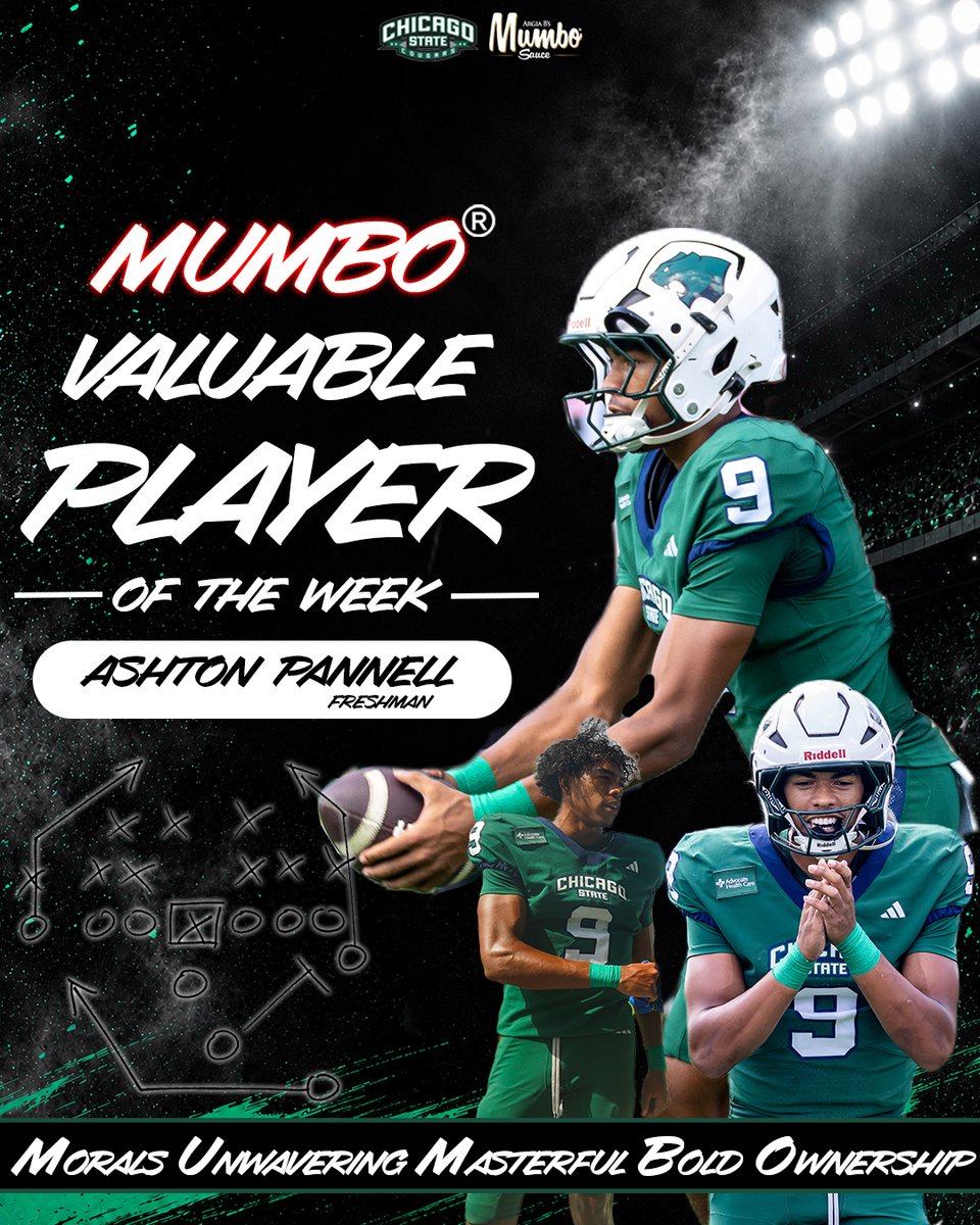 ChiStateCougars's tweet photo. Congratulations to Ashton Pannell on being named the Mumbo® Valuable Player of the Week! 🏆

Your hard work, dedication and impact continue to shine. Keep putting in the work, Ashton!

#ChiStateFootball #ChiStateAthletics #GoCougars https://t.co/C13YduKj2z