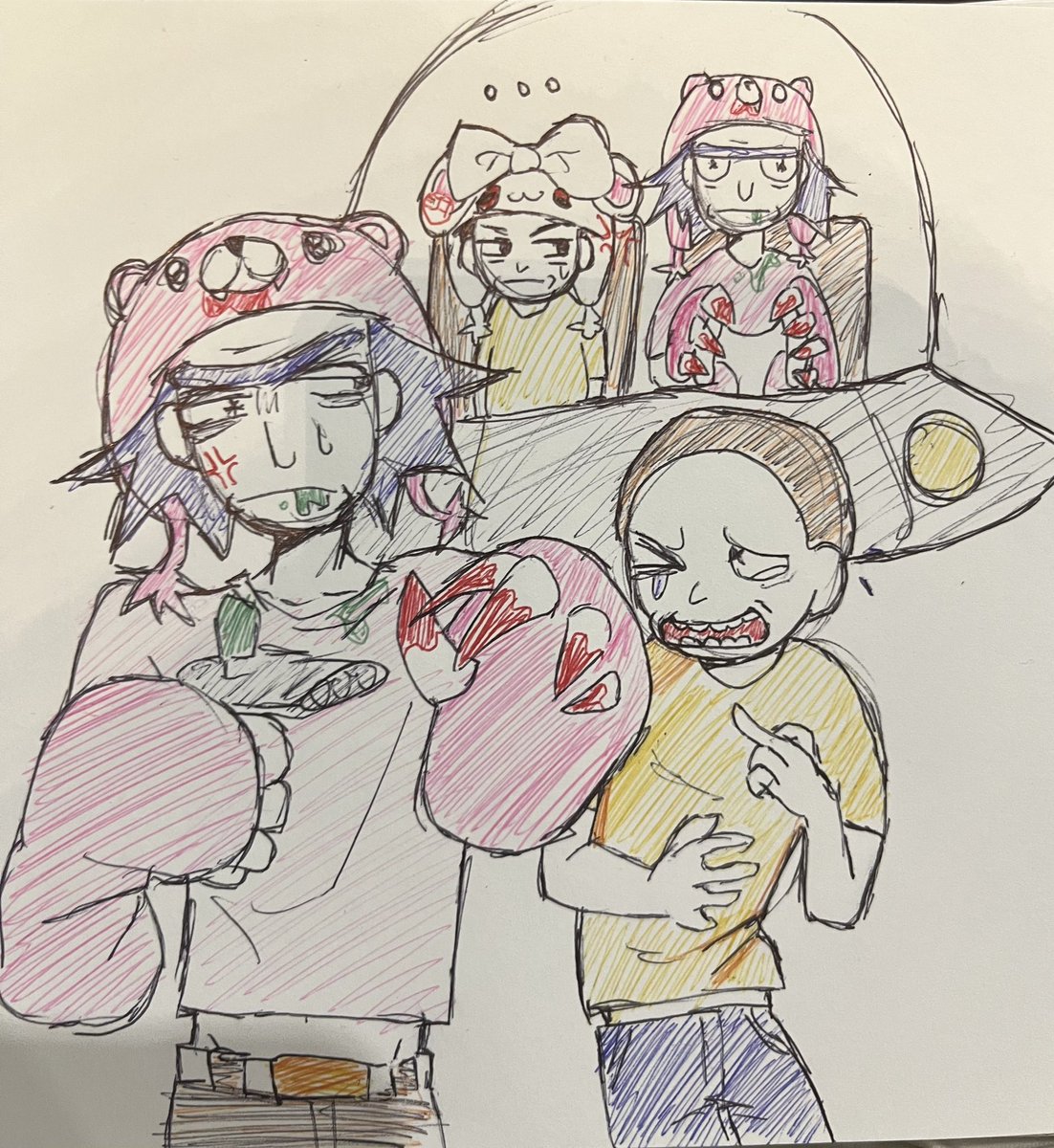 voshiburi's tweet photo. sketching at my fuckass work 
not rickorty obv🫩
#rickandmorty https://t.co/2IinMpL0dI
