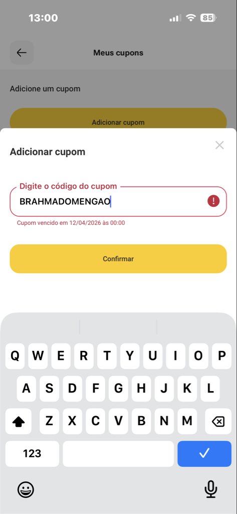 AliltonP's tweet photo. @BrahmaCerveja Nem usei o cupom e deu cupom vencido https://t.co/SLozhQhI21