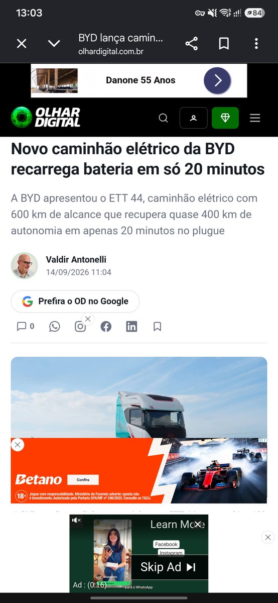 peterson047's tweet photo. Esse site do @olhardigital chega a ser satânico a quantidade de publicidade que eles colocam pqp https://t.co/NcPXs3i1Yv