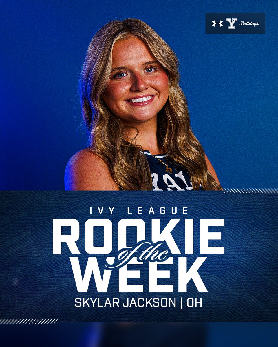 YaleVolleyball's tweet photo. WEEKLY AWARDS SWEEP🧹

Laurece and Skylar take home Ivy League Player and Rookie of the Week‼️

#ThisIsYale https://t.co/bB8vRRJkyA
