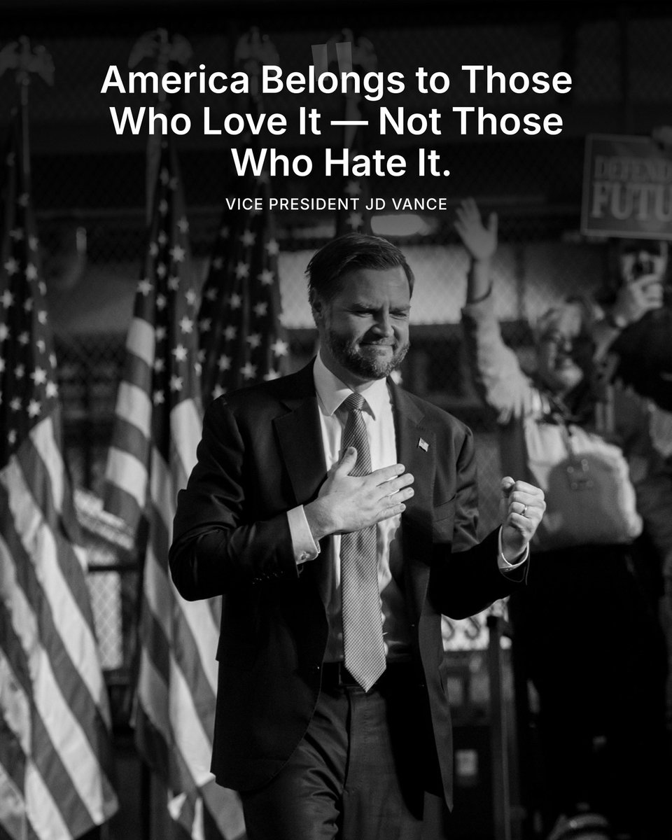 VP's tweet photo. America is for those who love it🇺🇸 https://t.co/v96hxOZdXb