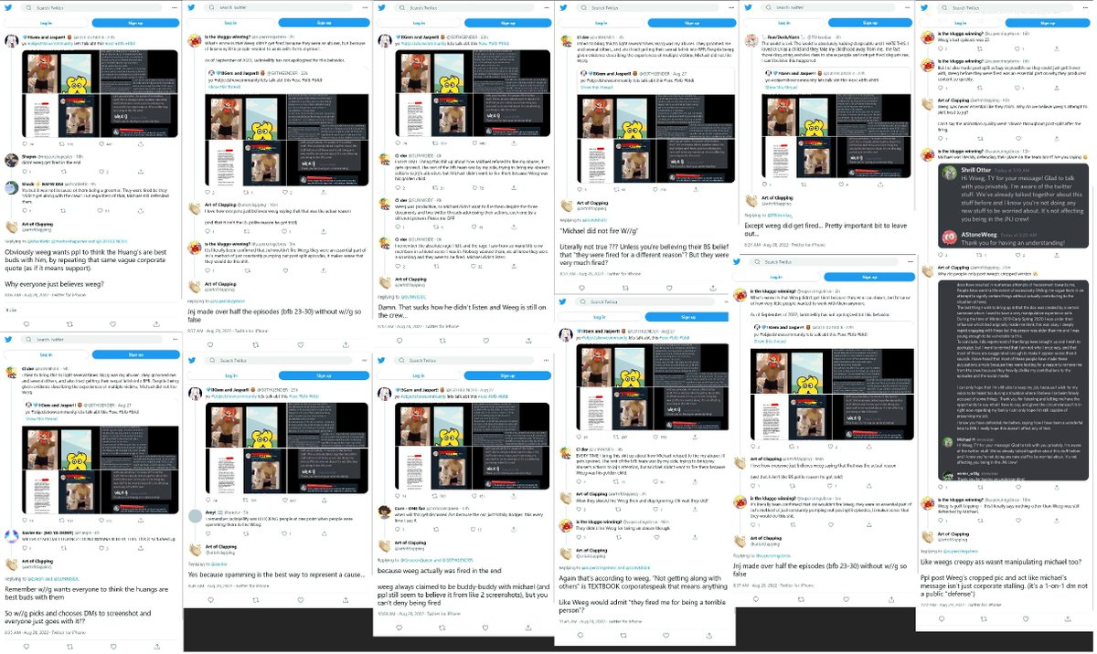insanepizzer's tweet photo. ArtOfClapping would initially be used in 2022, primarily to respond to the controversy surrounding AStoneWeeg. It would then go silent until May 2024, the same time Oddcard started posting. https://t.co/jvtVJexFVQ