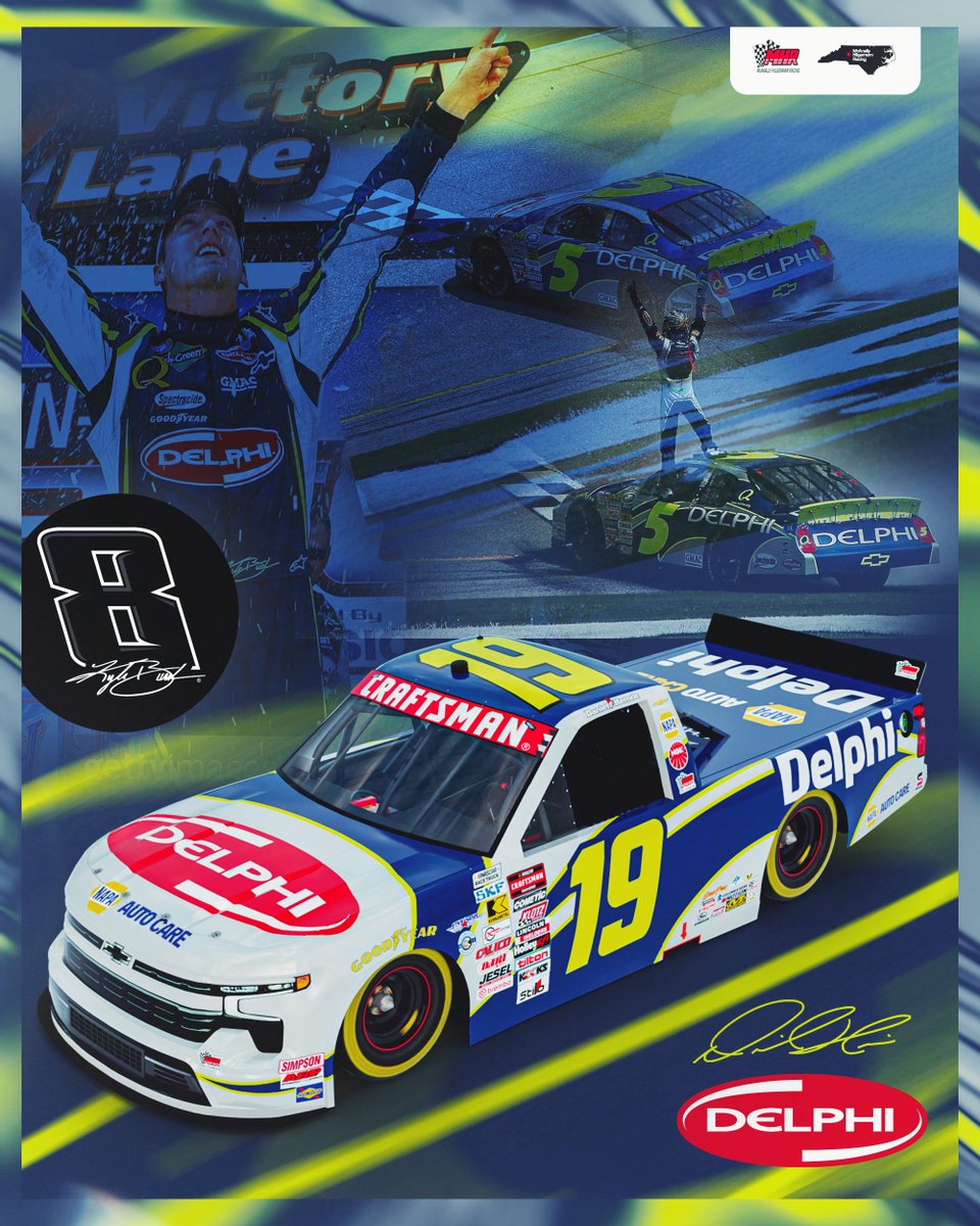 BMR_NASCAR's tweet photo. We'll always feel a little ROWDY.

In honor of Kyle Busch's life and career, @DanielHemric will drive a commemorative @delphiautoparts Chevy at @CLTMotorSpdwy on October 9th.

#NASCAR https://t.co/6a6YO3Ng2J