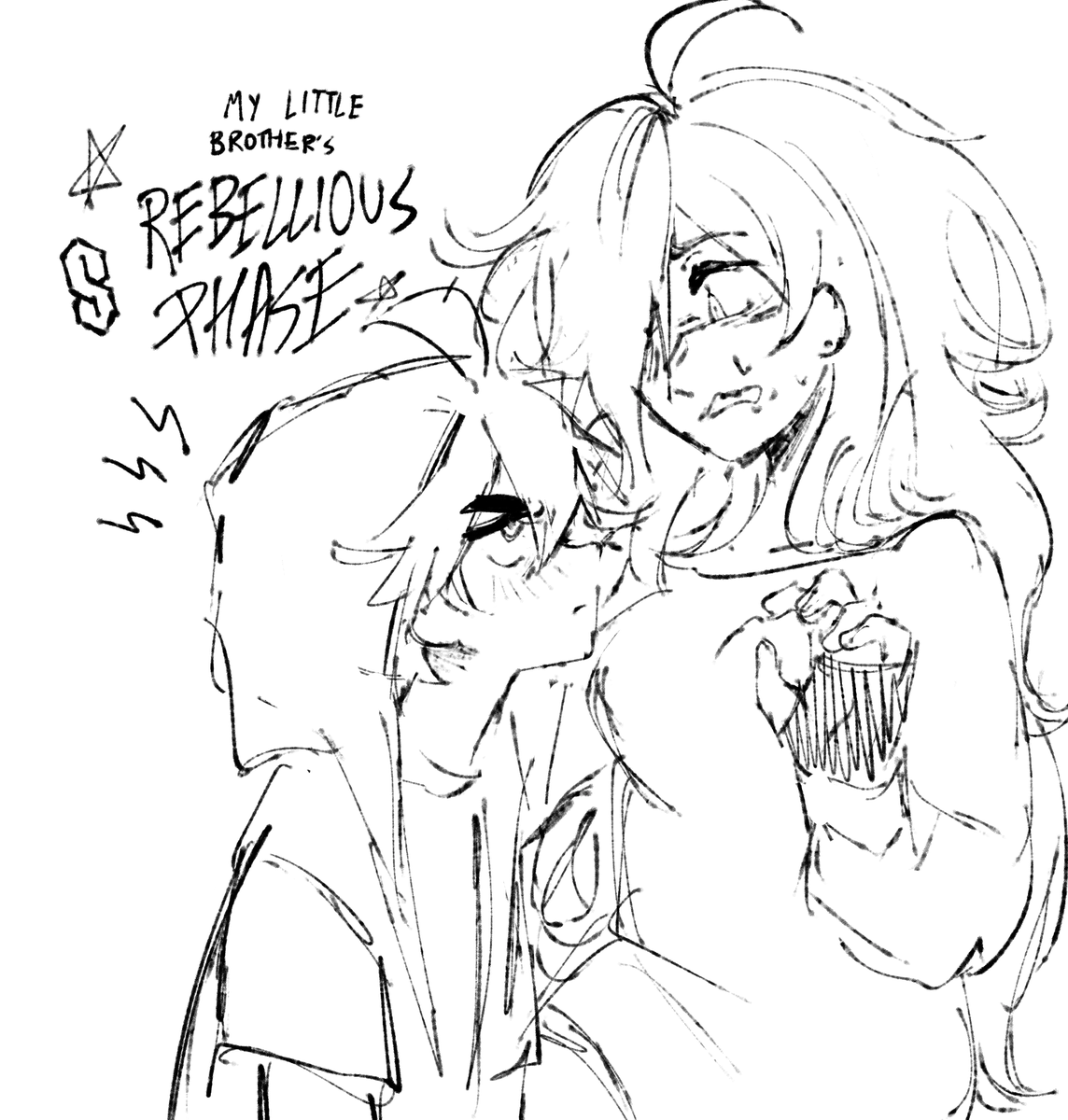 insectpog777's tweet photo. little brother x big sister but the big sister is a loser neet and the little brother thinks he can fix her https://t.co/QitdjA95DI