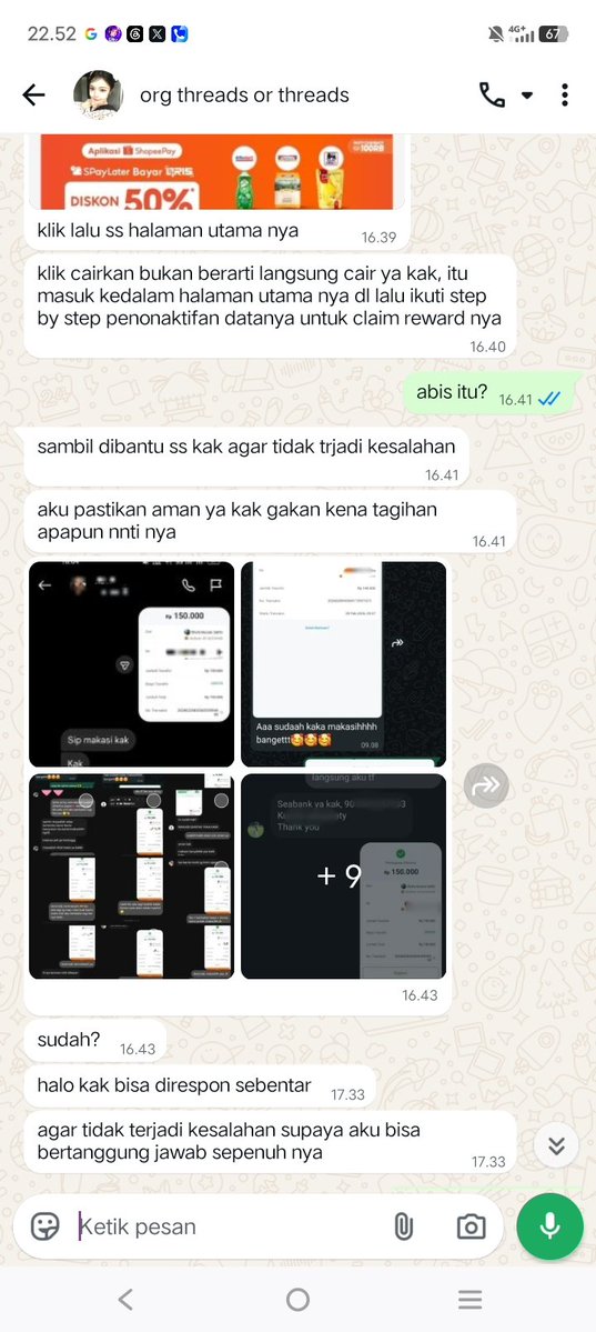 aanggrekku's tweet photo. guys tolong viralin penipu ini!!! Dia ubah ambil spinjam aku sebesar 3,500.000 Tlong emang aku yg bego tp aku terlanjur takut karna dia ngancem. https://t.co/LFWAVGnAHs