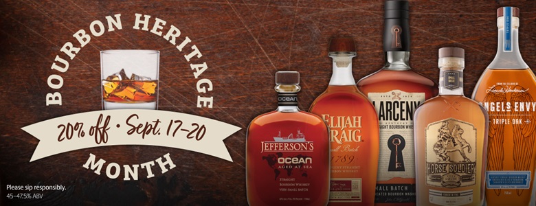 VirginiaABC's tweet photo. Raise a glass to America’s native spirit.

Save 20% on select bourbons and ready-to-serve bourbon cocktails Sept. 17–20.

Preview the sale: https://t.co/EFX86RHiYy https://t.co/AMUtGELJhW
