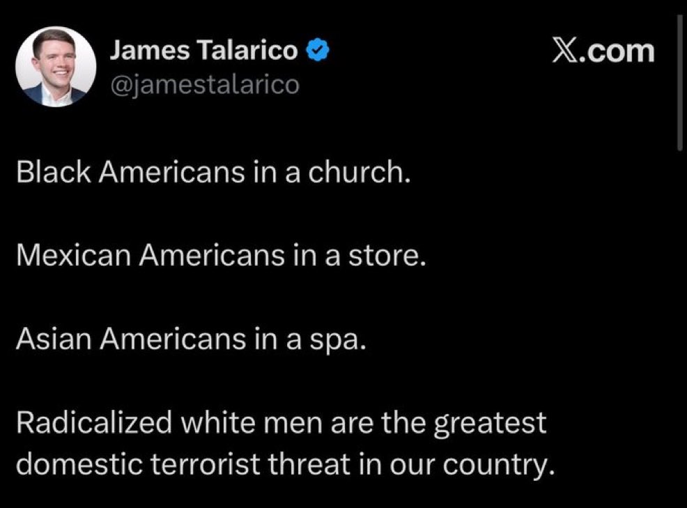 bennyjohnson's tweet photo. This is overt anti-white racism from the Democrat running for Senate in Texas. It’s a call for violence against white men. It’s exactly the framing that got Charlie Kirk murdered.

John Cornyn has never once condemned this and is instead campaigning for it. Tells you everything… https://t.co/H0Ae4xYFZD