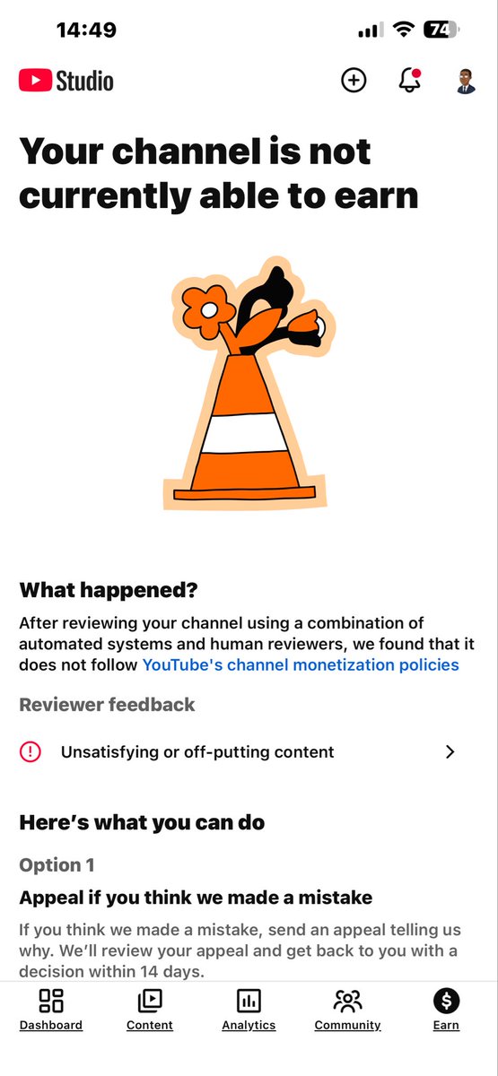 bobinvestsUS's tweet photo. YouTube’s AI has demonetized my channel for a second time. My videos are strictly educational personal finance breakdowns, not mass-produced AI spam. I am asking YouTube to please have a Human Reviewer check this false demonetization. @TeamYouTube @YouTubeCreators @YouTube https://t.co/FZOAkQ4AD8