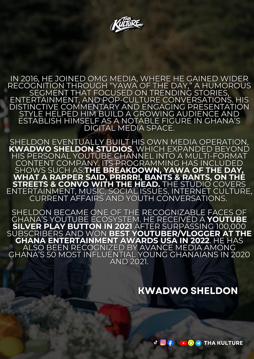 thakulture_'s tweet photo. THE SPOTLIGHT WITH KULTURE : Spotlight on Ghanaian YouTuber @kwadwosheldon 

#thakulturefeed https://t.co/08NJe0FJsL