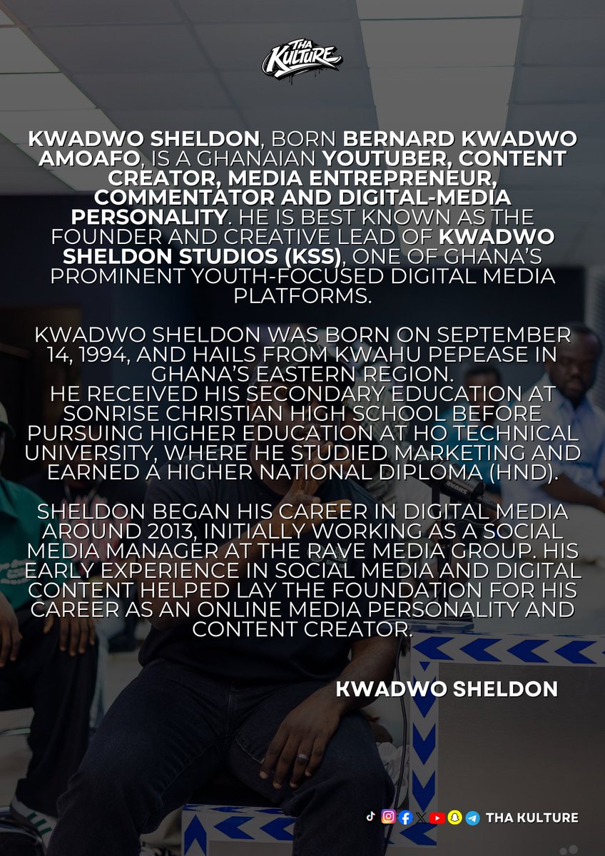 thakulture_'s tweet photo. THE SPOTLIGHT WITH KULTURE : Spotlight on Ghanaian YouTuber @kwadwosheldon 

#thakulturefeed https://t.co/08NJe0FJsL
