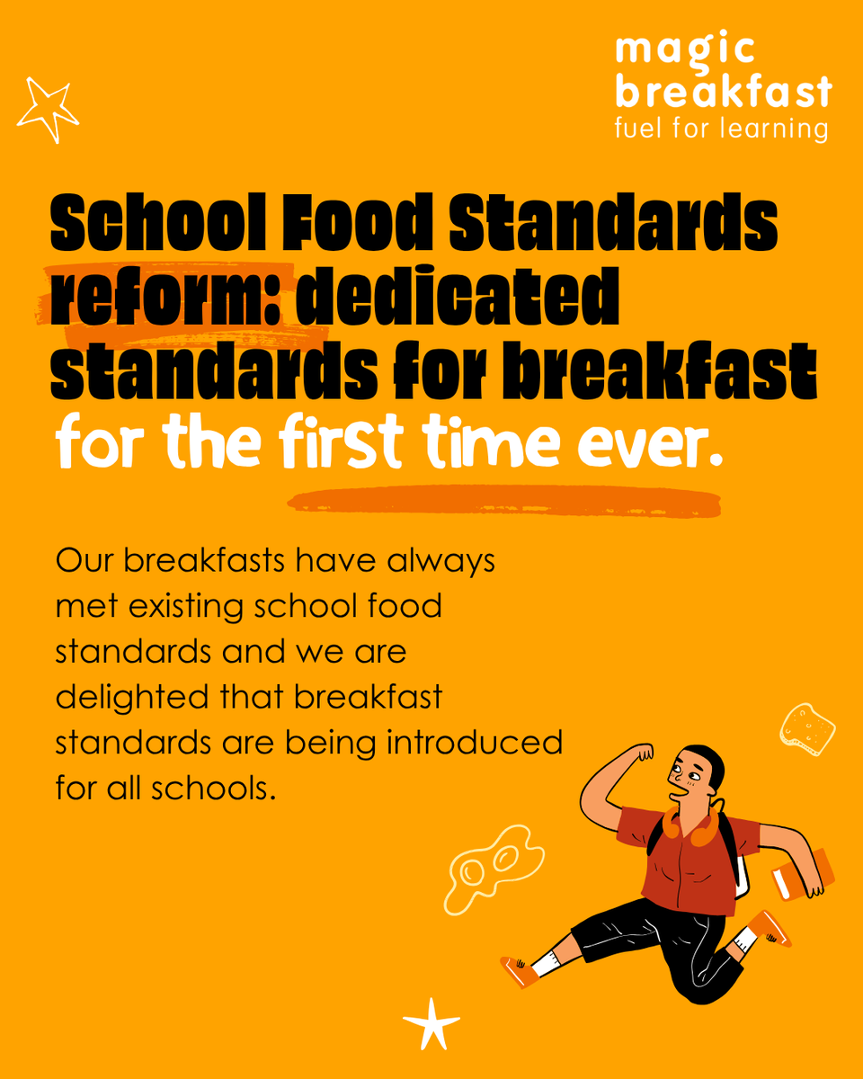 magic_breakfast's tweet photo. “Today’s announcement is an important step forward for children’s health and wellbeing. Through our work with schools, we see first-hand the difference a nutritious breakfast can make to how children start their day. Dedicated breakfast standards will help ensure more children have access to healthy, nutritious food from the moment they arrive at school, and we welcome the Government’s commitment to getting this right.” https://t.co/snRxYxzuM0