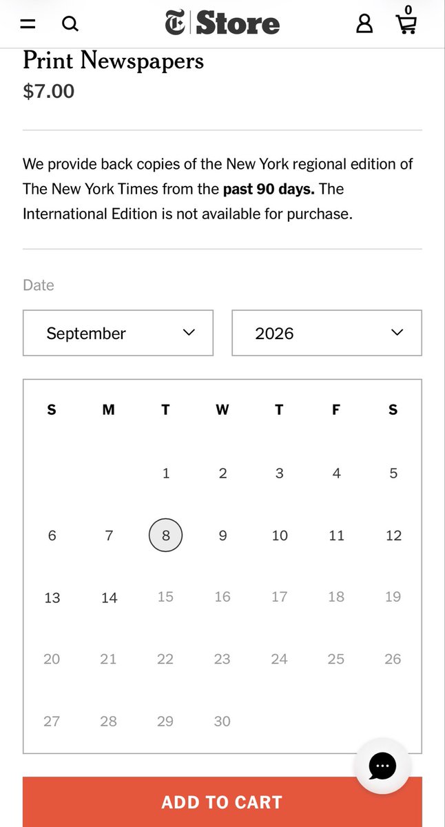 StorrieHQ_'s tweet photo. Welp, looks like the Sept. 13 NYT is sold out 😭 meanwhile I can still buy the ones from previous days. https://t.co/b5C9gXlJ9y