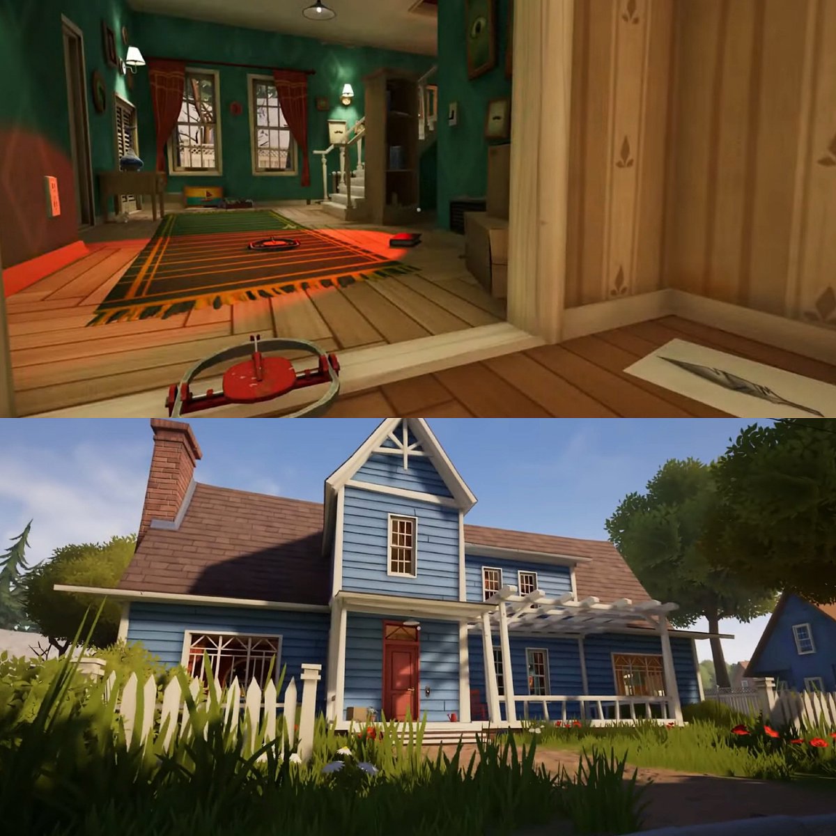 mascotmassacre's tweet photo. 🚨 The Hello Neighbor Remake has allegedly been teased by tinyBuild.

First glimpse at the Neighbor's house. Official confirmation has yet to be made. https://t.co/fTwAO9YJ1t