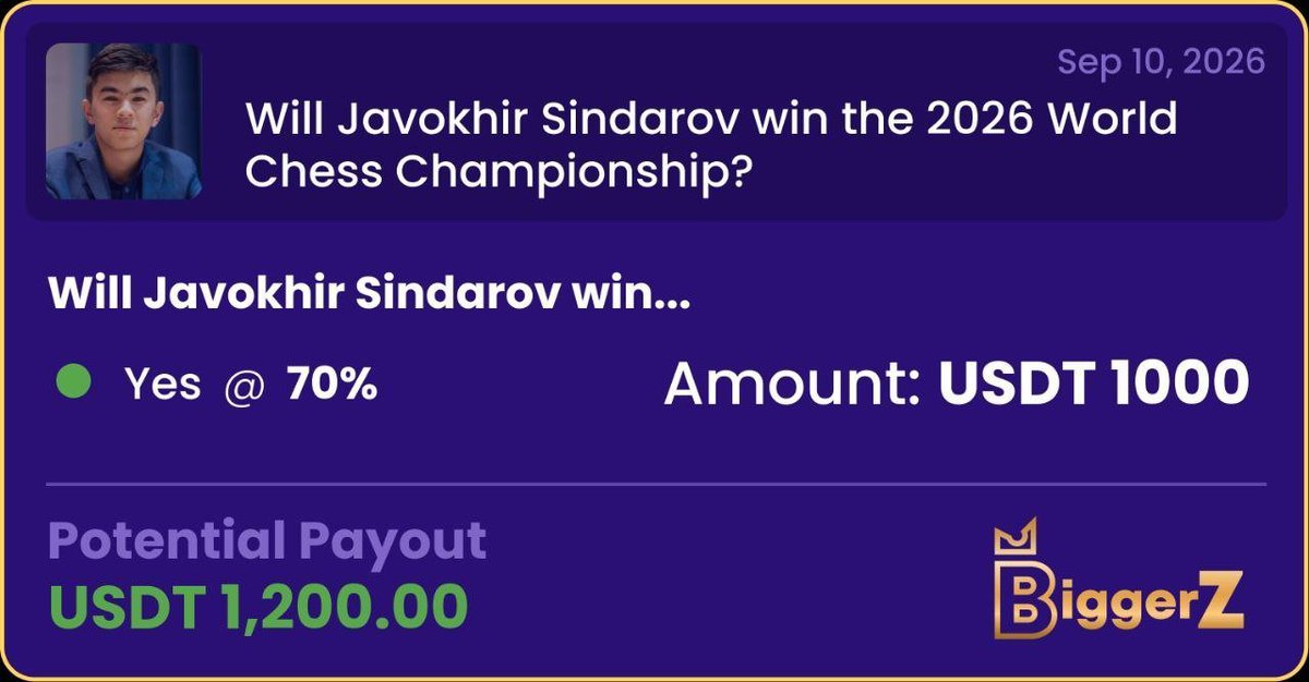 md_islam46349's tweet photo. this BiggerZ prediction is gonna be interesting to watch, Placed my bet. 70% isn't a guess, it's math. https://t.co/KoZTR9NhuK