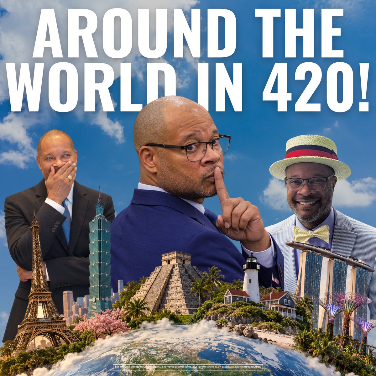 BetterNevadaPAC's tweet photo. High-Flying @AaronDFordNV's only accomplishment as attorney general: going around the world on luxurious vacations paid for by lobbyists and spending 420 days - over a year - outside of Nevada.

Mexico, France, Taiwan, Martha's Vineyard, Qatar... those are just some of the places he went when he abandoned Nevada families.

He went AWOL from his taxpayer-funded job, he can't be trusted to lead.

#NVleg #NVgov