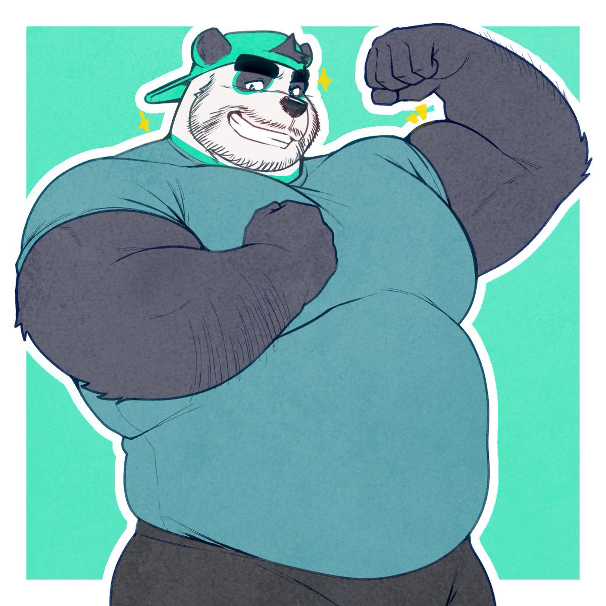 brawnpanda's tweet photo. Omg check out this artwork gifted by the incredible @whitebeast20 🤩 tyty!!!

I just love how it turned out, so burly and huge! He’s so perfect! https://t.co/x4DWXAqXAN