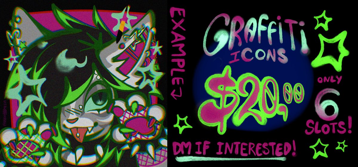 Andr000meda's tweet photo. Graffiti icon c0mm for $20,00!!!

Only 6 slots!!!

Dm me if interested! ;) https://t.co/UkYHJ5i8Fn