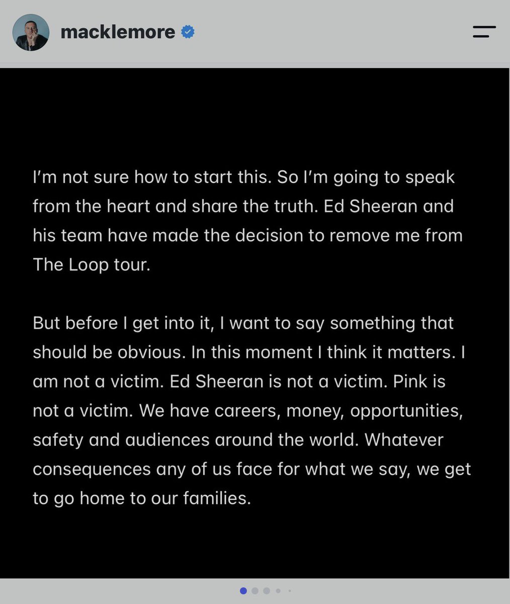 leylahamed's tweet photo. That statement from Macklemore on Instagram might genuinely be one of the best and most sincere statements I’ve ever seen from an artist on Palestine.

THIS IS HOW YOU DO IT! 10/10 https://t.co/hgrWVDhMdN