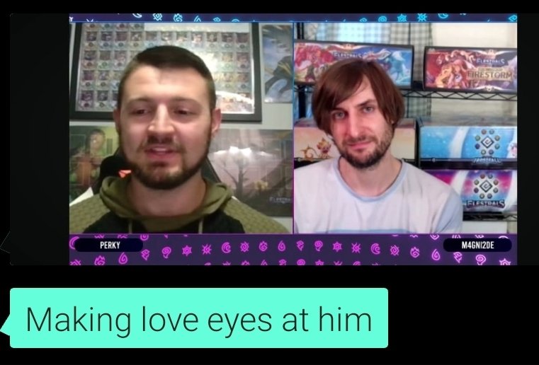 M4GNITUDE's tweet photo. My girlfriend noticed my dynamic with @PerkyTCG while commenting the @Elestrals premier event this past weekend https://t.co/fal0qPPdye