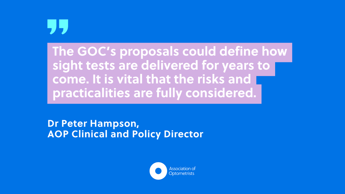 The_AOP's tweet photo. Less than 24 hours left to have your say.

Share your perspective on the GOC’s proposals to update its 2013 testing of sight statement – something that could shape how sight tests are delivered for years to come.

Open to AOP members and non-members.

https://t.co/8BFejVKJ1U https://t.co/Lh8ZUl1BmC