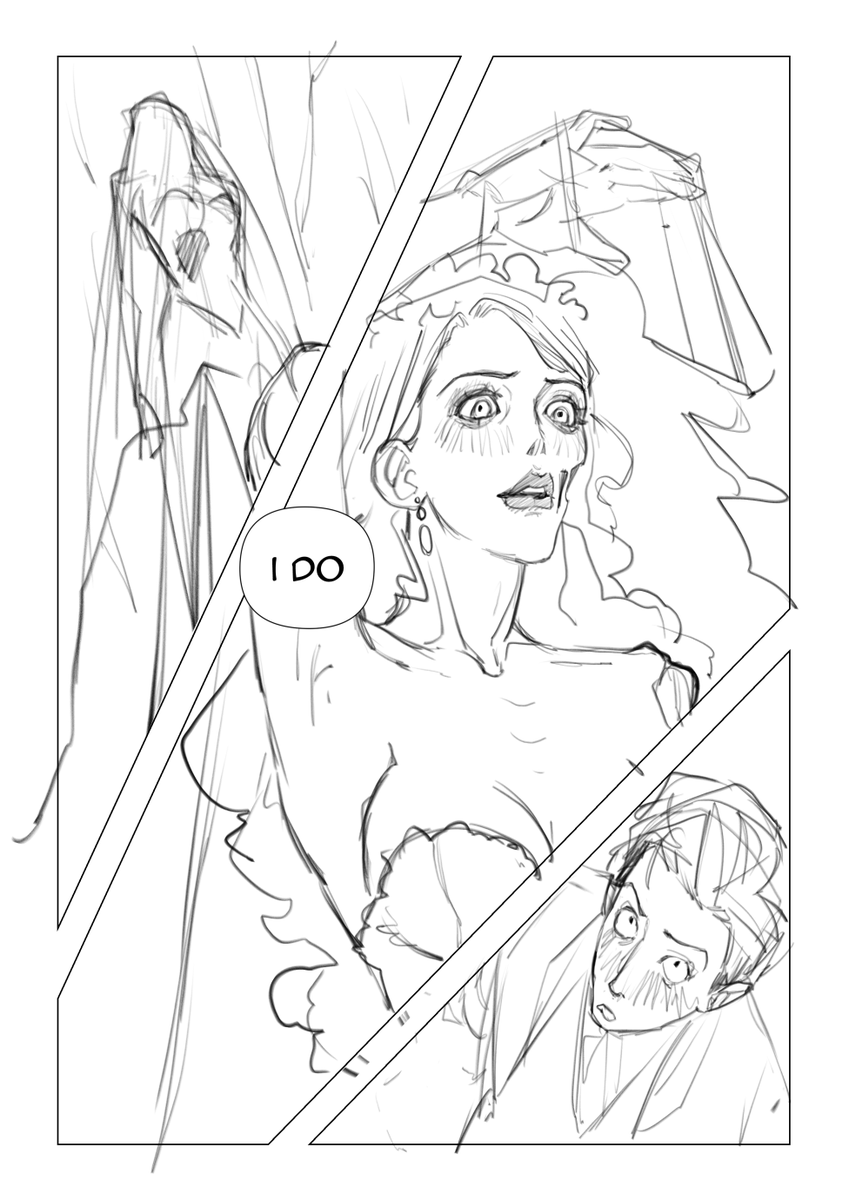 ItsSelyrah's tweet photo. Lately I’ve been practicing comic storytelling by adapting my favorite scenes from animated movies into short comic pages! ✍️ Here’s a super rough early sketch I’m working on. Should I leave it as a sketch or fully finish/color it? Let me know!😭🙏 #CorpseBride https://t.co/6XOWPhSByS