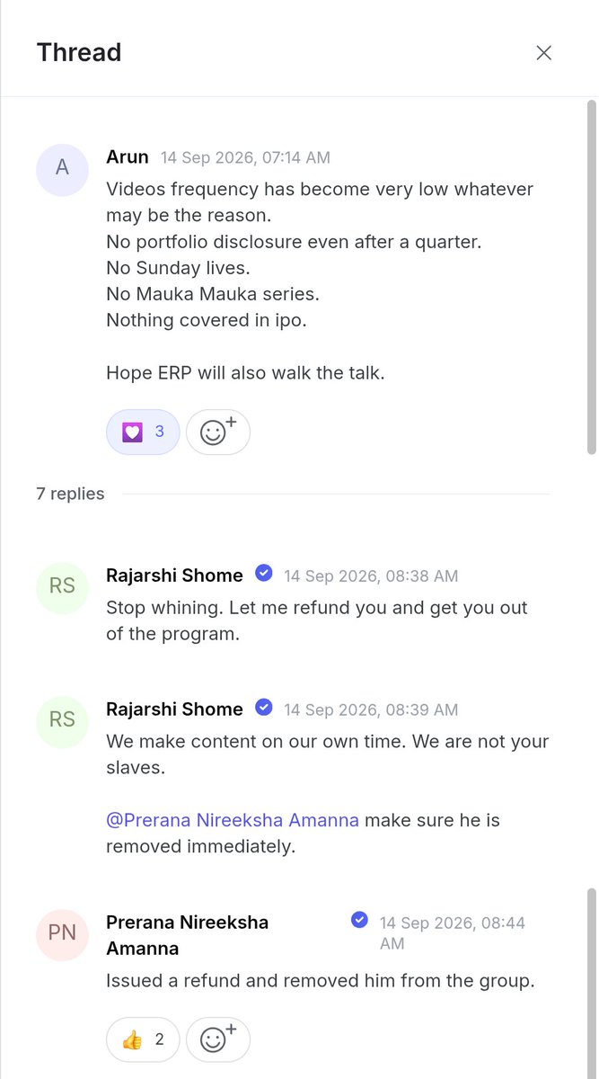 chutzpaaaah's tweet photo. Whenever you buy equity research course from youtubers, cross check and verify before making payment whether they are humble after receiving the payment. 

Try to read/listen to concalls rather than paying money to such youtubers. https://t.co/KZhlQQo6ZA