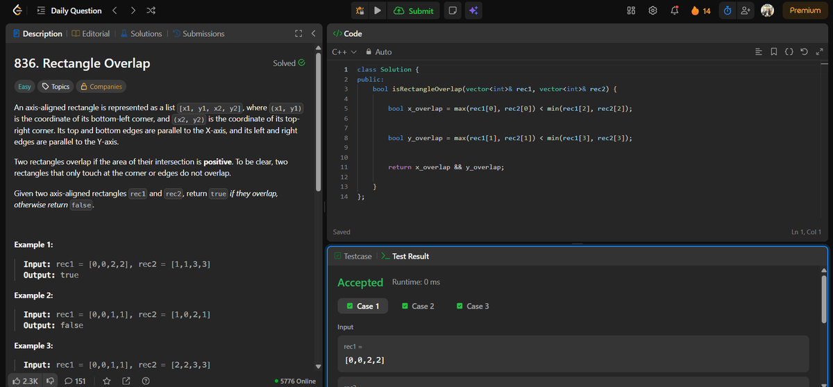 ashish_a15's tweet photo. Day 116: DSA &amp; Databases 🚀

✅LC 503. Next Greater Element II
✅Next Smaller Element
✅LC 836. Rectangle Overlap
✅DSAMONDAY020

#DSA #LeetCode #CS50 #SQL #Coding https://t.co/wYmRvFEFAL