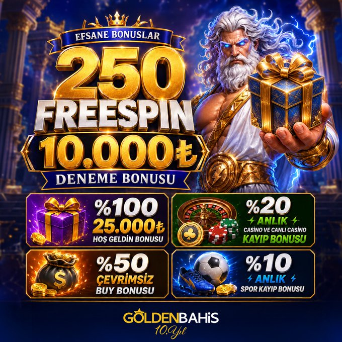 denemebonusal_'s tweet photo. ⚡ EFSANE BONUSLAR SENİ BEKLİYOR!

🎁 Goldenbahis 10. Yıla Özel 250 Freespin &amp; 10.000 TL Deneme Bonusu hesabında! Ayrıca %100 Hoş Geldin ve %20 Anlık Kayıp Bonusu fırsatını kaçırma.

🌐 Güncel Giriş: https://t.co/XmuLrF5Rcs

#harbilink #goldenbahis #freespin #denemebonusu https://t.co/8x7pMHLuYq