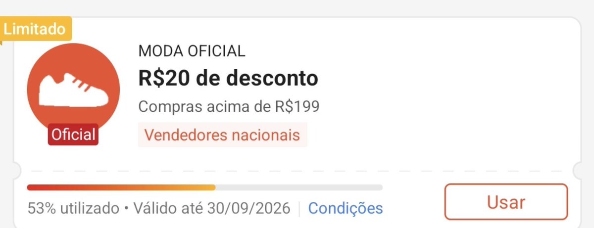 usemeuscupons05's tweet photo. Corre e pegue o meu cupom antes que esgote! 📢 - shopee

🎟 Moda Oficial 
👉🏻R$20 OFF em compras acima de R$199
-
😉 pegue o seu aqui! 👇🏻
https://t.co/flRspXT6wX
-
✅️ lojas nacionais! 
⚠️53% esgotado!  
-
#shopee #shopeebr #cupomdedesconto #cupomshopee https://t.co/lYT9NFoX0m