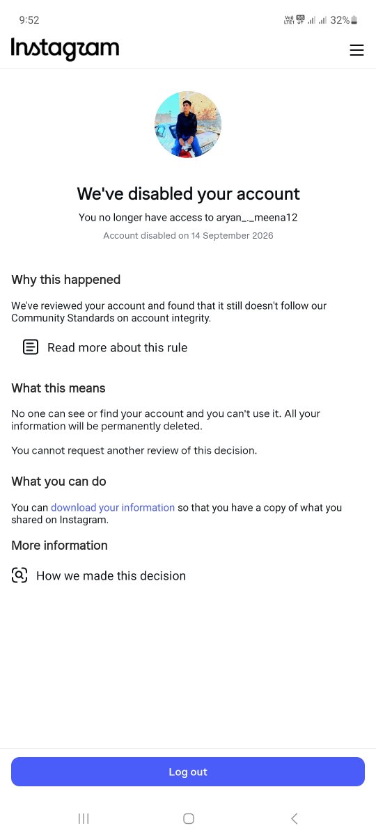 763Aryan's tweet photo. "Hi @instagram, my account (@aryan_._meena12) appears disabled by mistake. I've submitted an appeal already and would appreciate a review. Thank you. https://t.co/D9S4mbTkOl
