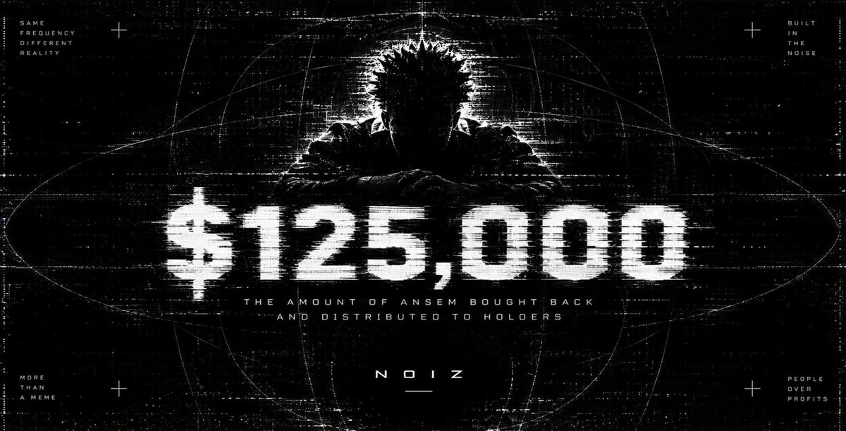 NoizLos's tweet photo. $Noiz has bought back and distributed $125,000 of $ANSEM to our holders in the last 48 hours.

Embrace the noiz, it pays. https://t.co/CzNNmKobcI