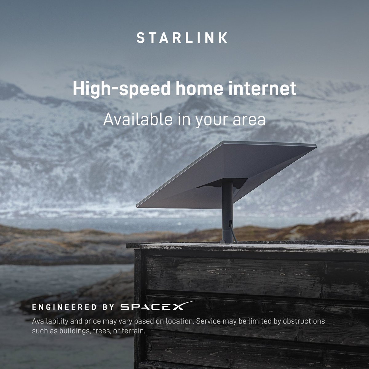 Starlink's tweet photo. Get fast, reliable home internet for seamless streaming, working from home, gaming, and more across multiple devices.

Order online in minutes.
