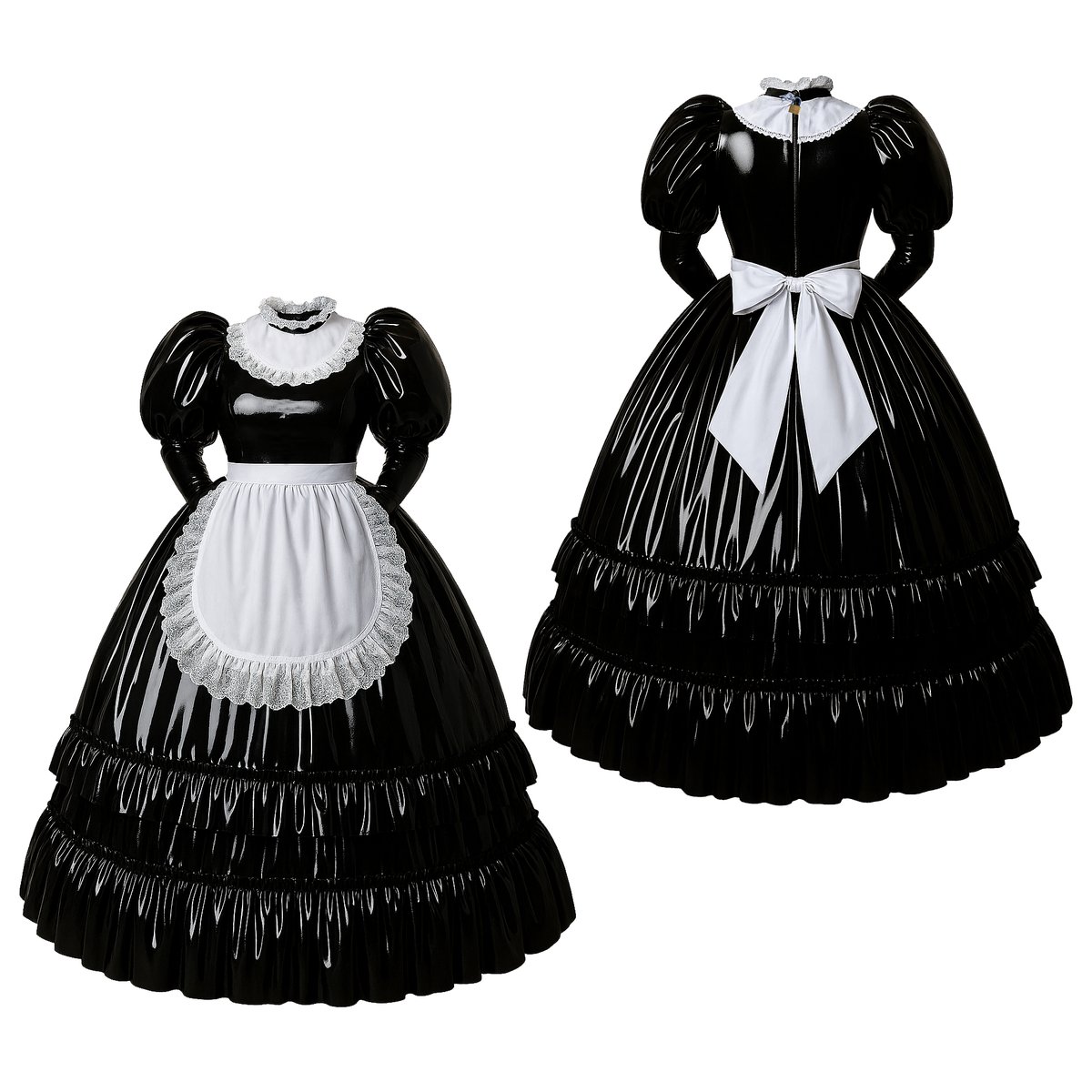 sissydresscom's tweet photo. Glossy black PVC meets classic maid elegance. 🖤🤍
Dramatic puff sleeves, lace-trimmed apron, full ruffled skirt, and an oversized back bow create a bold, luxurious silhouette.
Custom made available for your perfect fit.

#SissyMaid #Custom #PVCFashion #MaidDress #Crossdressing https://t.co/qrG0eVs7dt