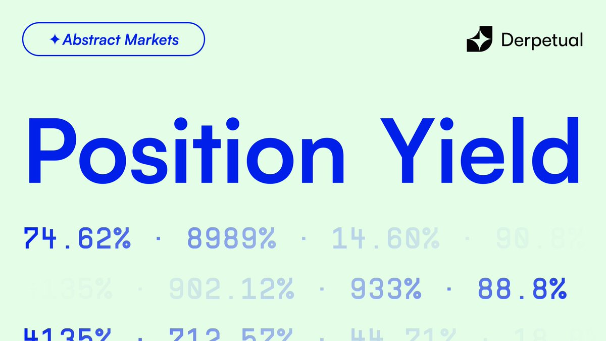 kar888l's tweet photo. Featuring: Position Yield
Earn $ for holding open positions in ✦ abstract markets

A protocol design study by @derpetual

Let's find out how you can earn the most ↓