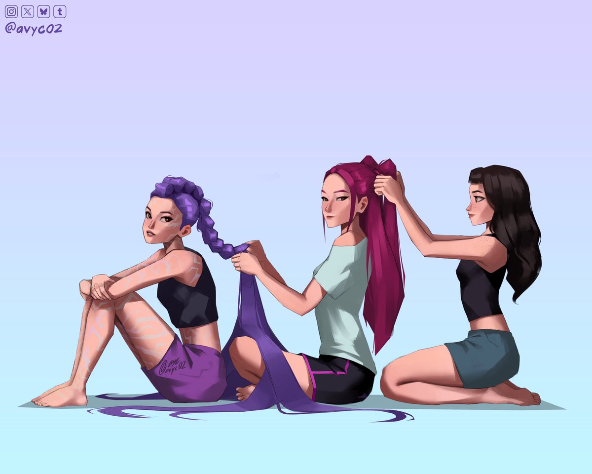 avyc02's tweet photo. Pre-show hair rituals~ 👀
#KPOPDEMONHUNTERS #KpopDemonHuntersrumi #kpopdemonhuntersnetflix #KpopDemonHuntersRumi #KPopDemonHuntersMira #KPopDemonHuntersZoey #kpdh #kpdhfanart #rumi #mira #zoey https://t.co/THXQpPn8cB