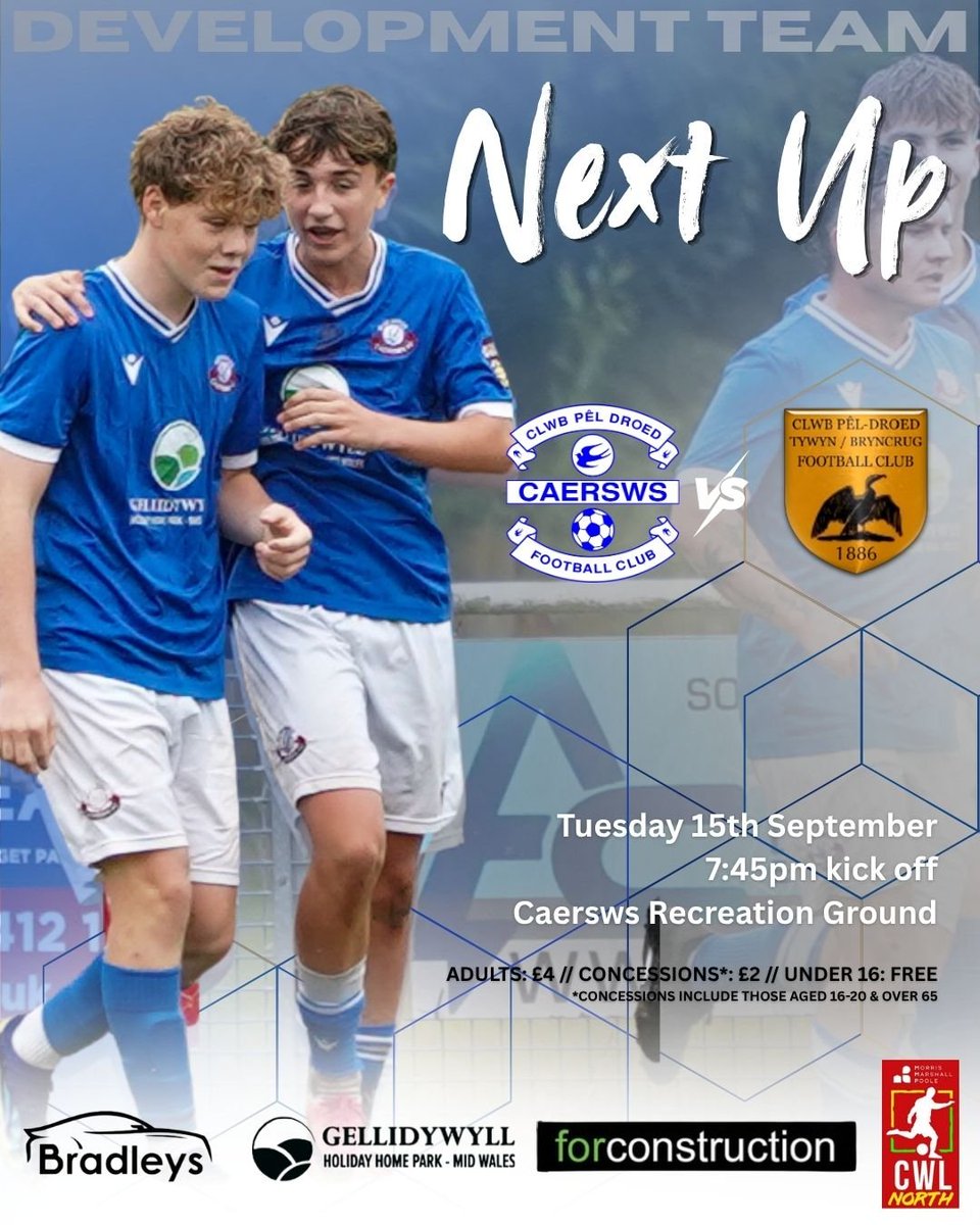 caerswsfc's tweet photo. π΅βͺοΈ DEV TEAM FIXTURE βͺοΈπ΅
Our young Bluebirds are back in home action tomorrow evening as they welcome @officialTBFC to the Recreation Ground in the Central Wales League North.
7:45pm kick off. Come and support the boys!
#sws #Bluebirds #YCanolbarth #DevTeam https://t.co/AMd1SxxCfq