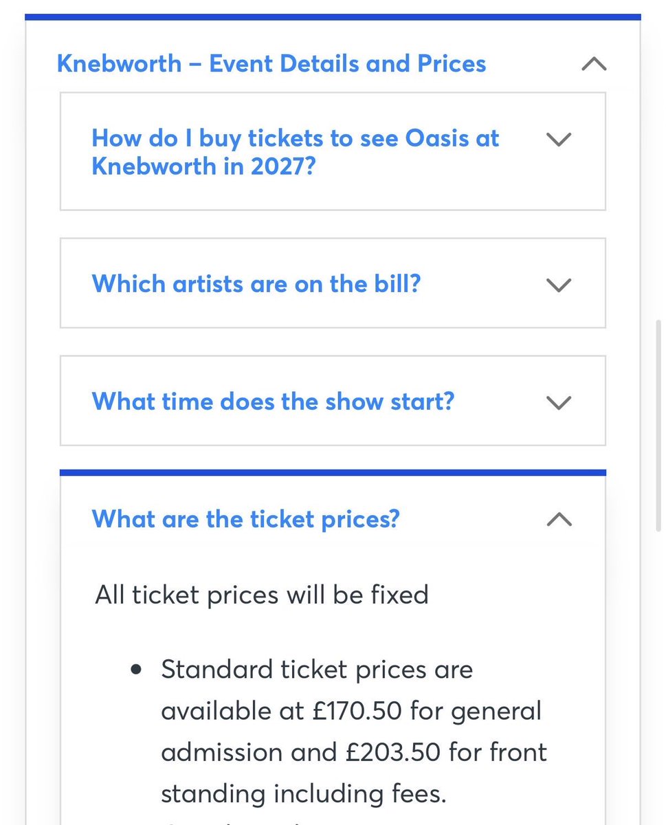 MaxiGonzalez_23's tweet photo. Estos serian los precios para Knebworth y Manchester de OASIS.

Knebworth:
Standing: £170.50
Front Standint: £203.50

Etihad Stadium:
Between: £74.60 - £206.60 https://t.co/RLhr3zwtLM