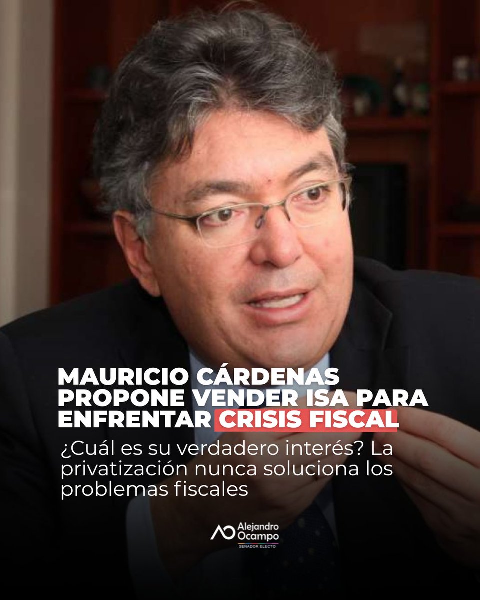 alejoocampog's tweet photo. La crisis que se inventó Abelardo en materia fiscal es para justificar el saqueo de lo que queda del Estado. Vender ISA es perder el activo estratégico más importante de seguridad energética del país y personas como Cárdenas que ya privatizaron Isagen, saben que representarán jugosas ganancias para quienes se queden con ese negocio, y también saben que una privatización NUNCA SOLUCIONA los problemas fiscales.