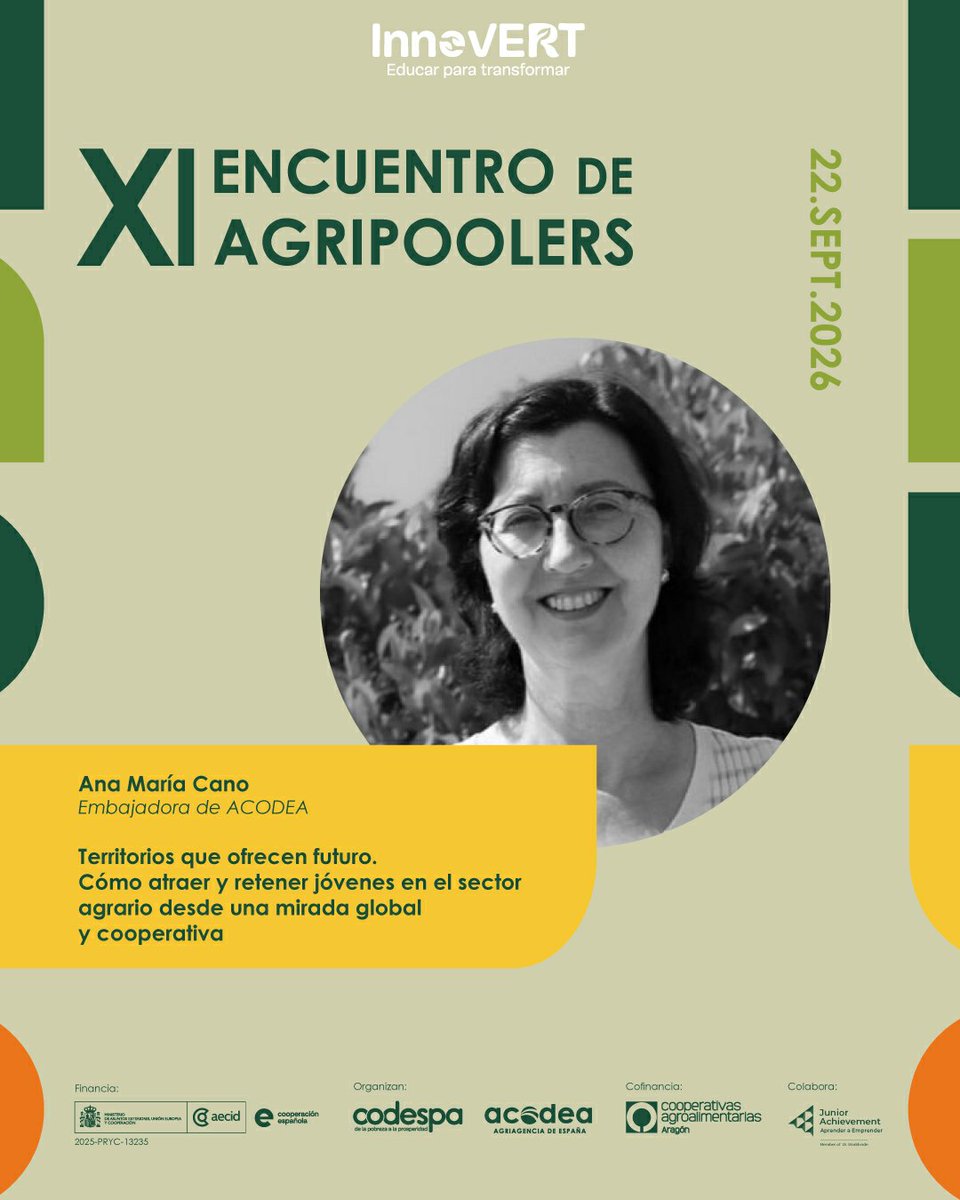 acodea_'s tweet photo. 👉 Si quieres formar parte de esta conversación, todavía estás a tiempo de inscribirte.

 #Agripoolers2026 #INNOVERT #JóvenesQueTransformanElTerritorio https://t.co/cWseihuHc3
