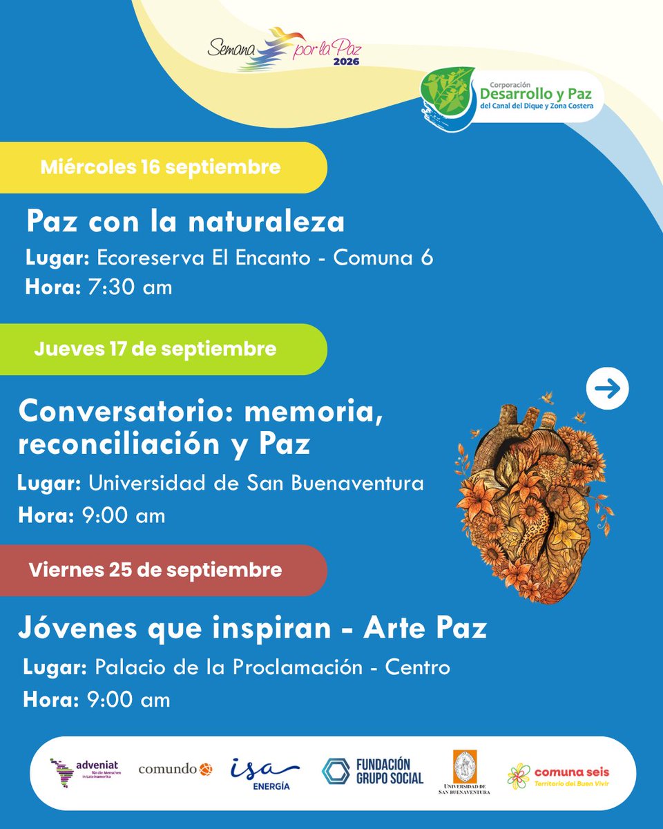 pdpdiqueco's tweet photo. Durante este mes por la Paz nos preparamos para vivir diferentes espacios de encuentro, reflexión y participación que nos recuerdan que construir paz es una tarea de todos y todas. https://t.co/YSyeyEnCYh
